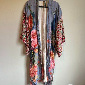 NWT Aratta Fantasy Kimono - Blue Peacock Print